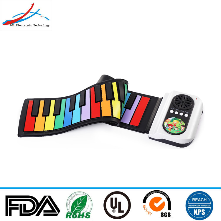 37 Keys Roll Up Piano for kids-Rainbow color