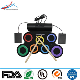 Portable drum pad built-in speakers-Rainbow color